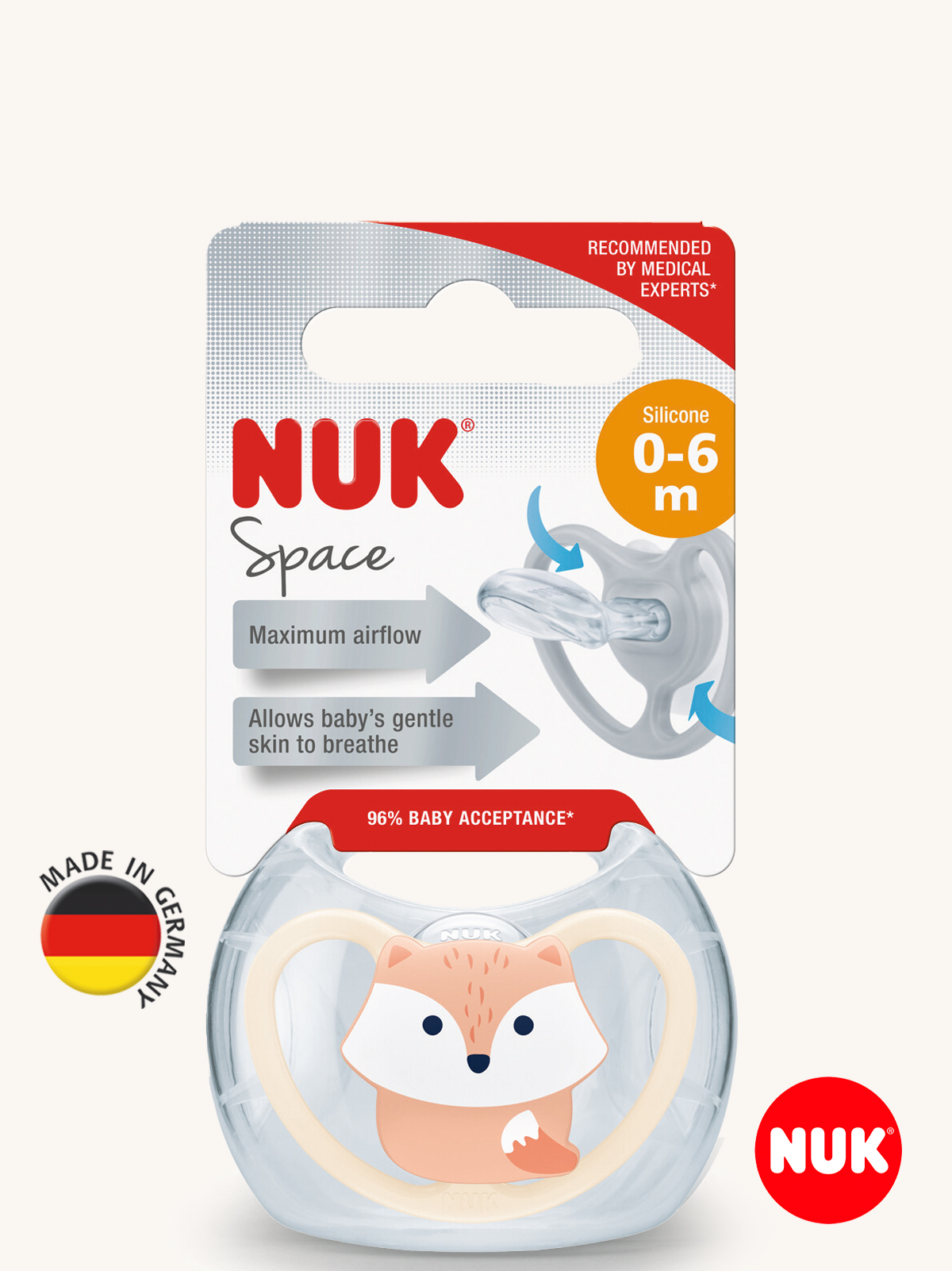 Пустышка Nuk силикон ортодонтическая от 0 мес. - фото 1