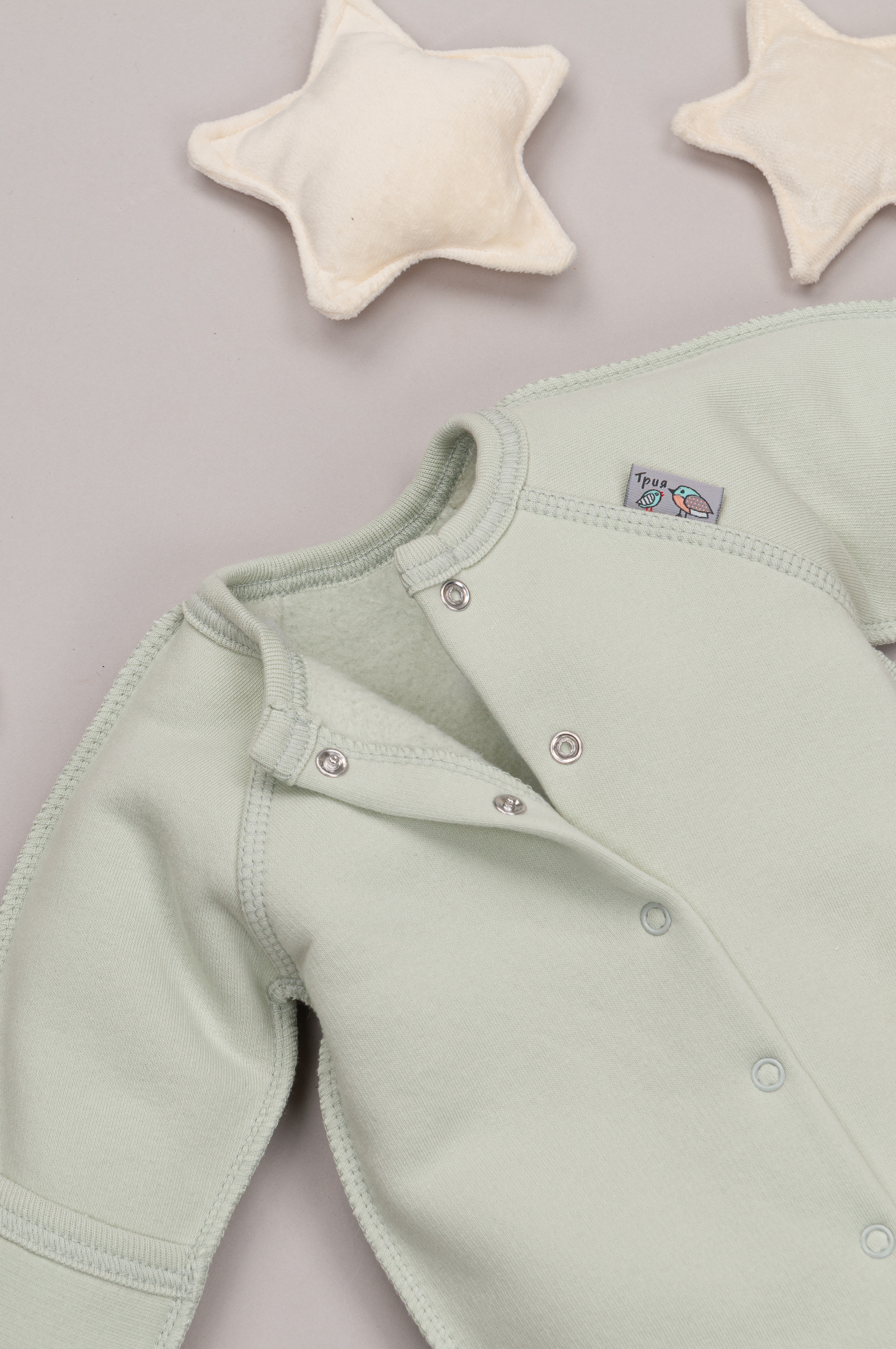 Комбинезон ТРИЯ 1131 футер 3-х нитка зелен пастель - фото 3