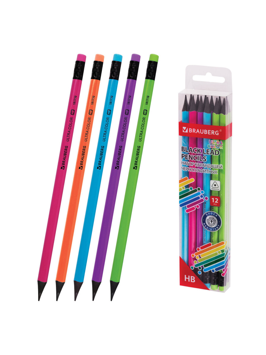 Карандаши чернографитные Brauberg 12 шт. - фото 6