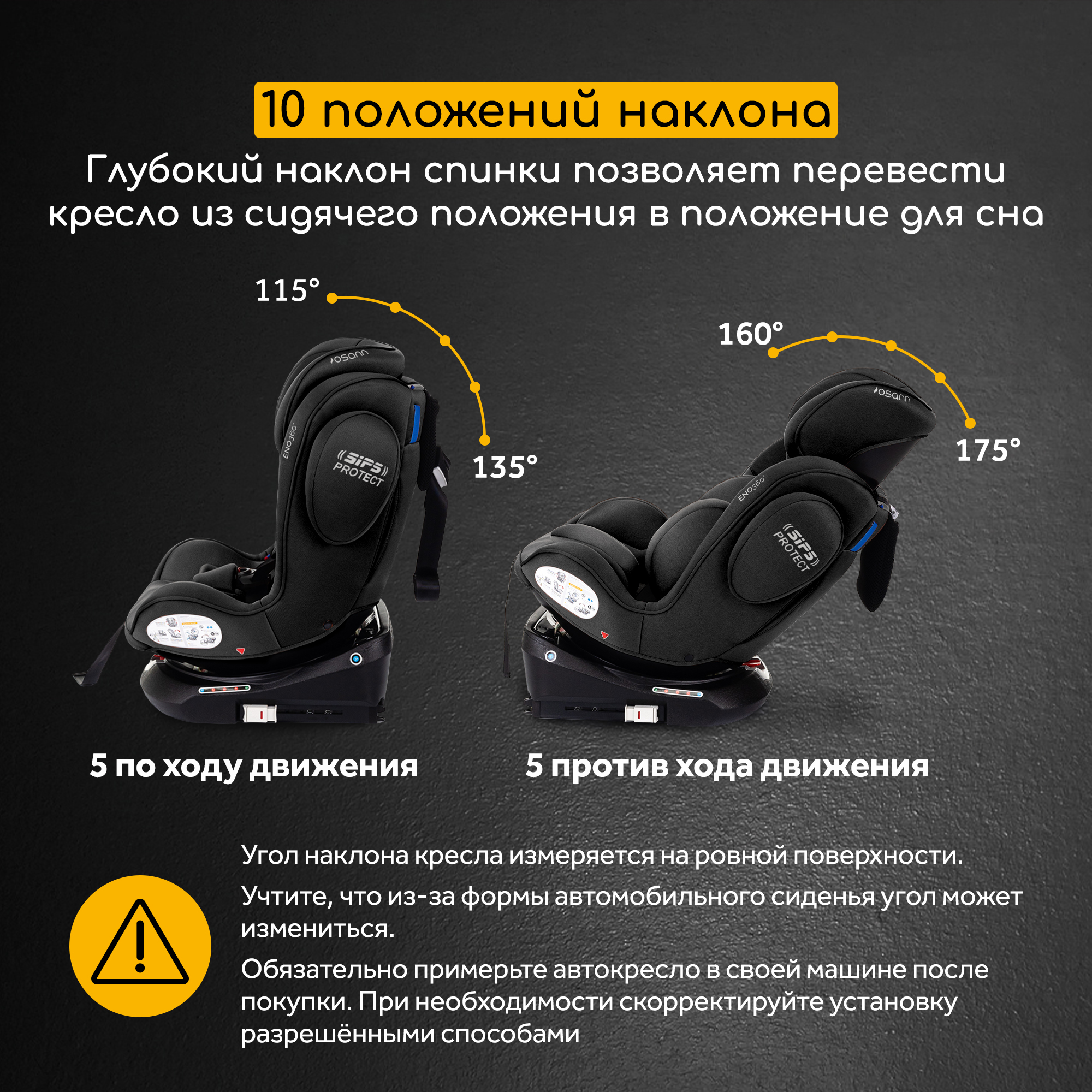 Автокресло Osann Eno 360 Carbon 0-36 кг Isofix 0+/1/2/3 (0-36 кг) черный - фото 5