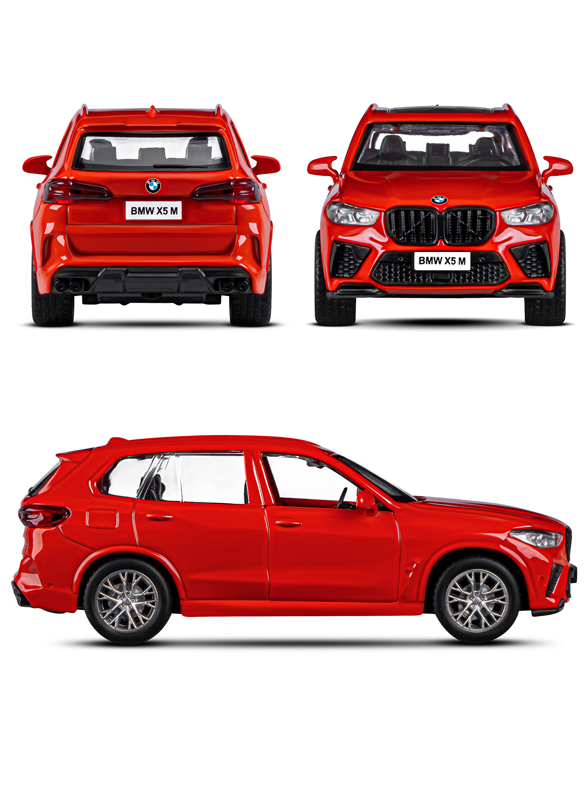 Внедорожник АВТОпанорама BMW X5M 1:43 красный JB1251561 - фото 5