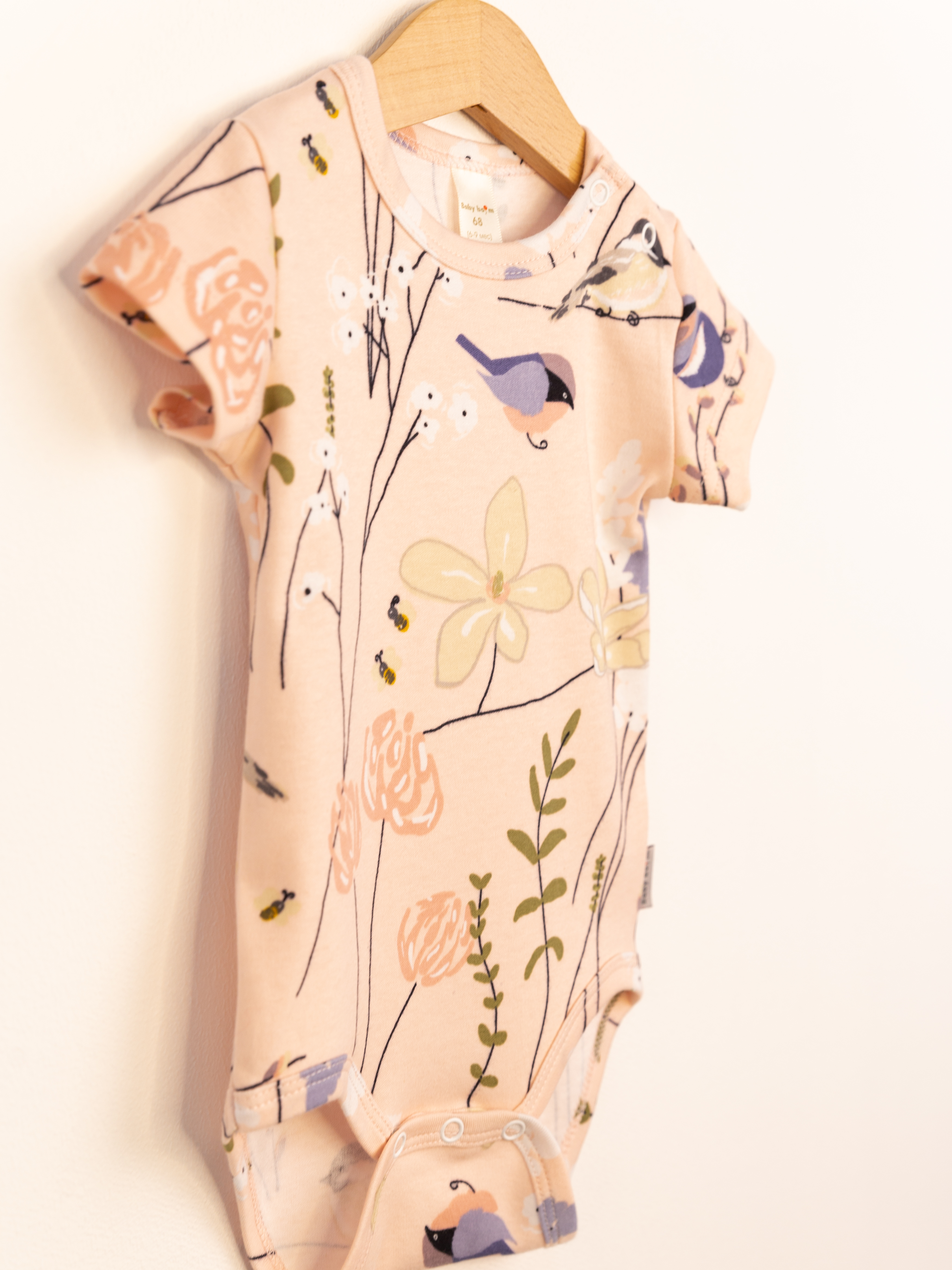 Боди Baby boom Б87/10013 Боди короткий рукав/птички на розовом - фото 5