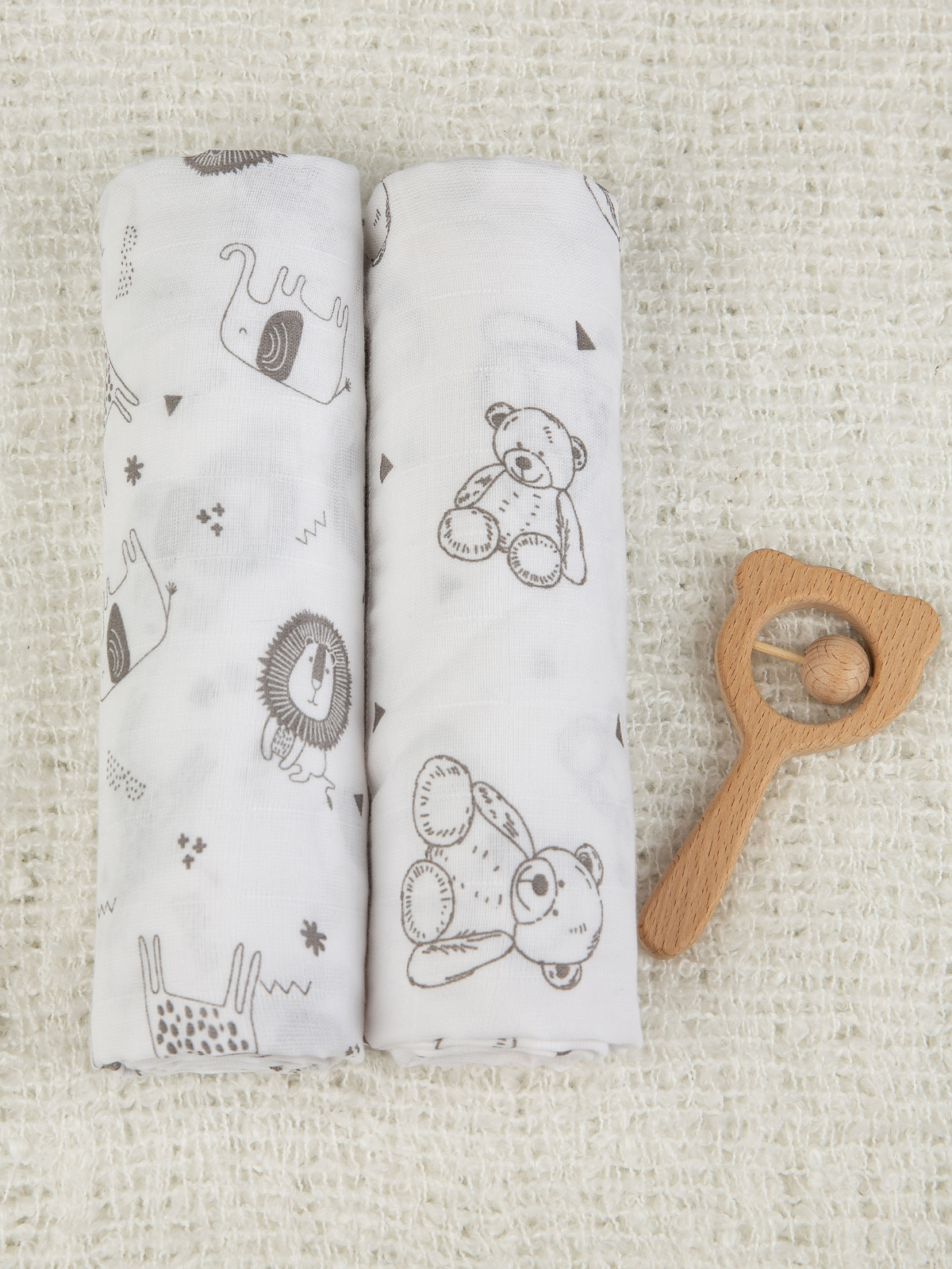 Пелёнка inlovery муслин 130x90 см 2 шт. - фото 16