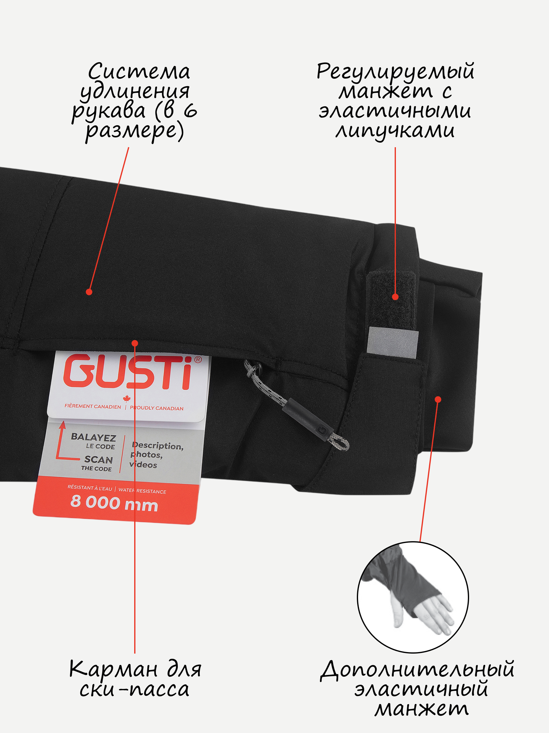 Парка GUSTI GW6BJ538-BLACK - фото 5