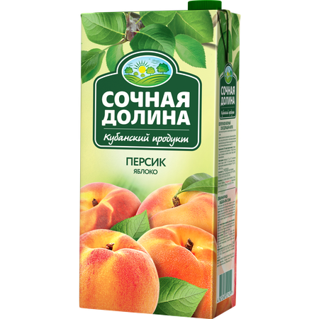 Сокосодержащий напиток 0.95 л х 6 шт Сочная Долина Персик Яблоко