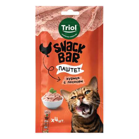 Лакомство для кошек Triol Snack Bar 40г паштет из курицы с лососем