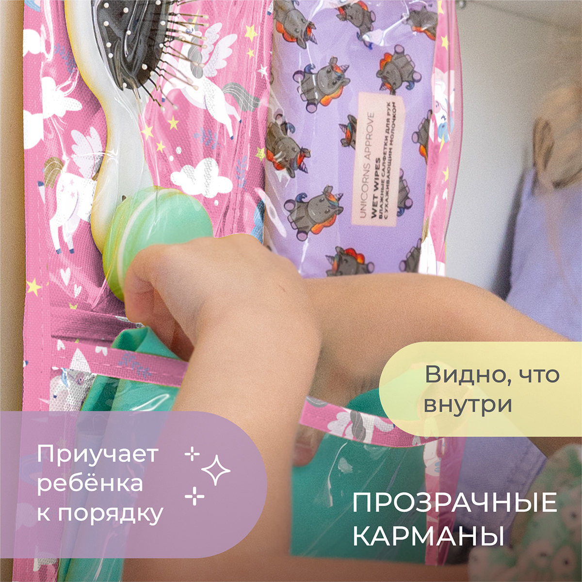 Кармашки в садик Всё на местах Единороги принт - фото 4