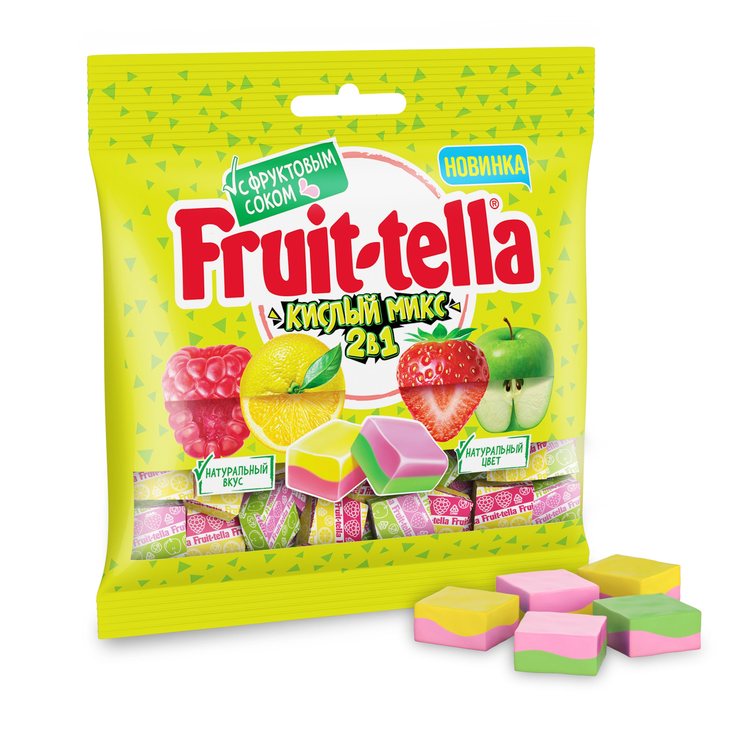 Конфеты жевательные Фрутелла Кислый микс 2в1 70г - фото 1