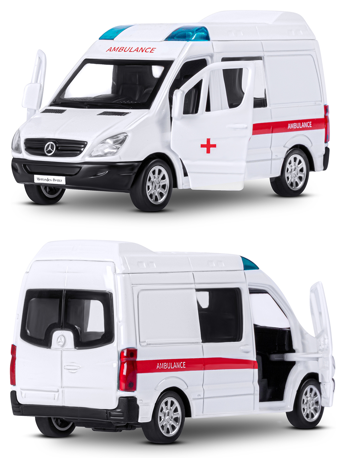 Скорая помощь АВТОпанорама Mercedes Benz Sprinter 1:53 Скорая 1:53 JB1251635 - фото 13