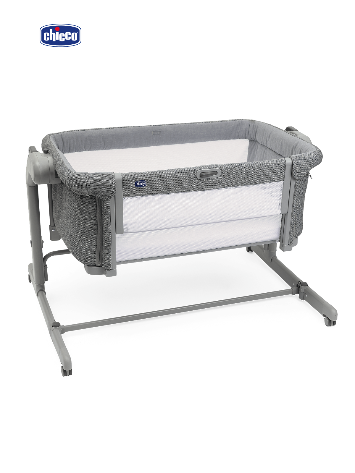 Детская кроватка Chicco Next2Me Magic Evo с рождения до 6 месяцев Dark Grey, без маятника (графит) - фото 1