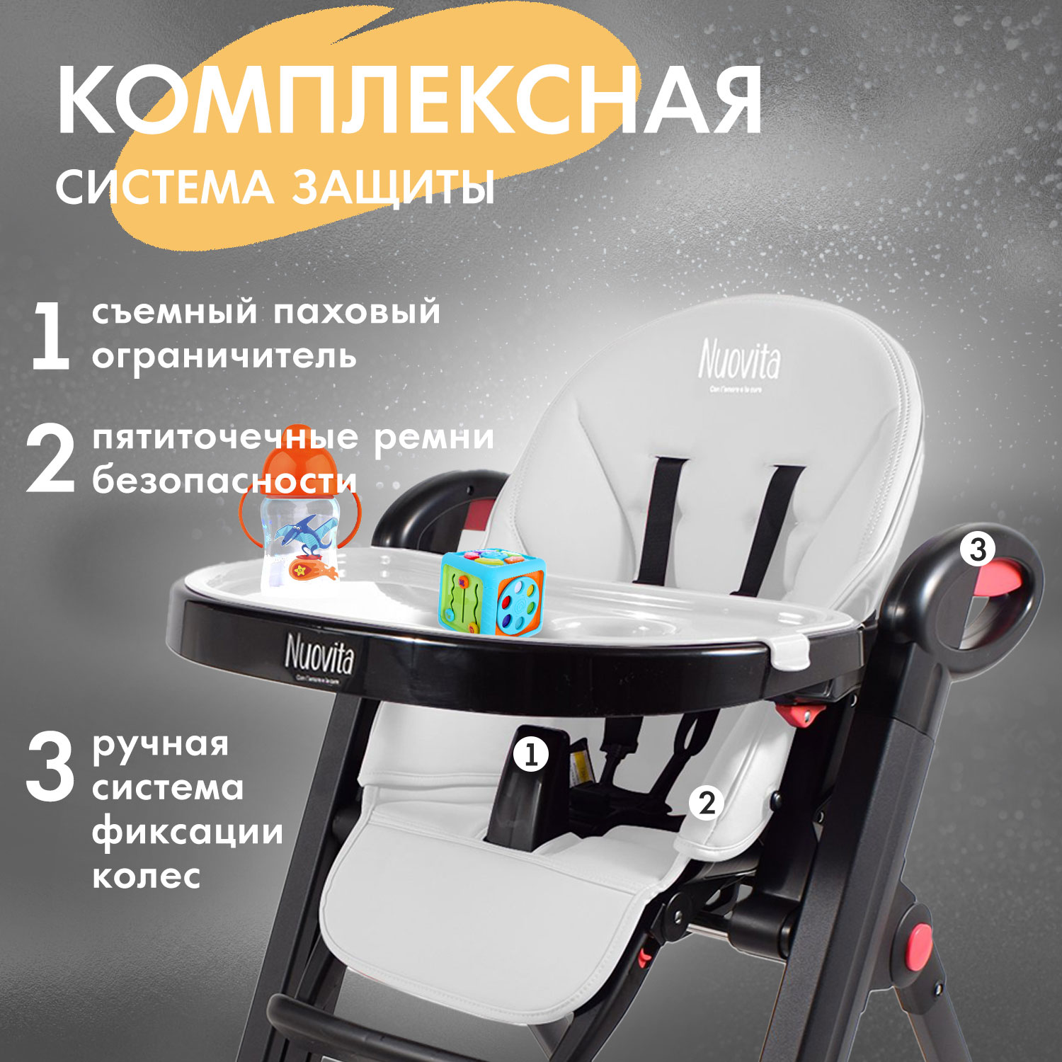 Стульчик для кормления Nuovita Futuro Nero 2 в 1 - фото 4