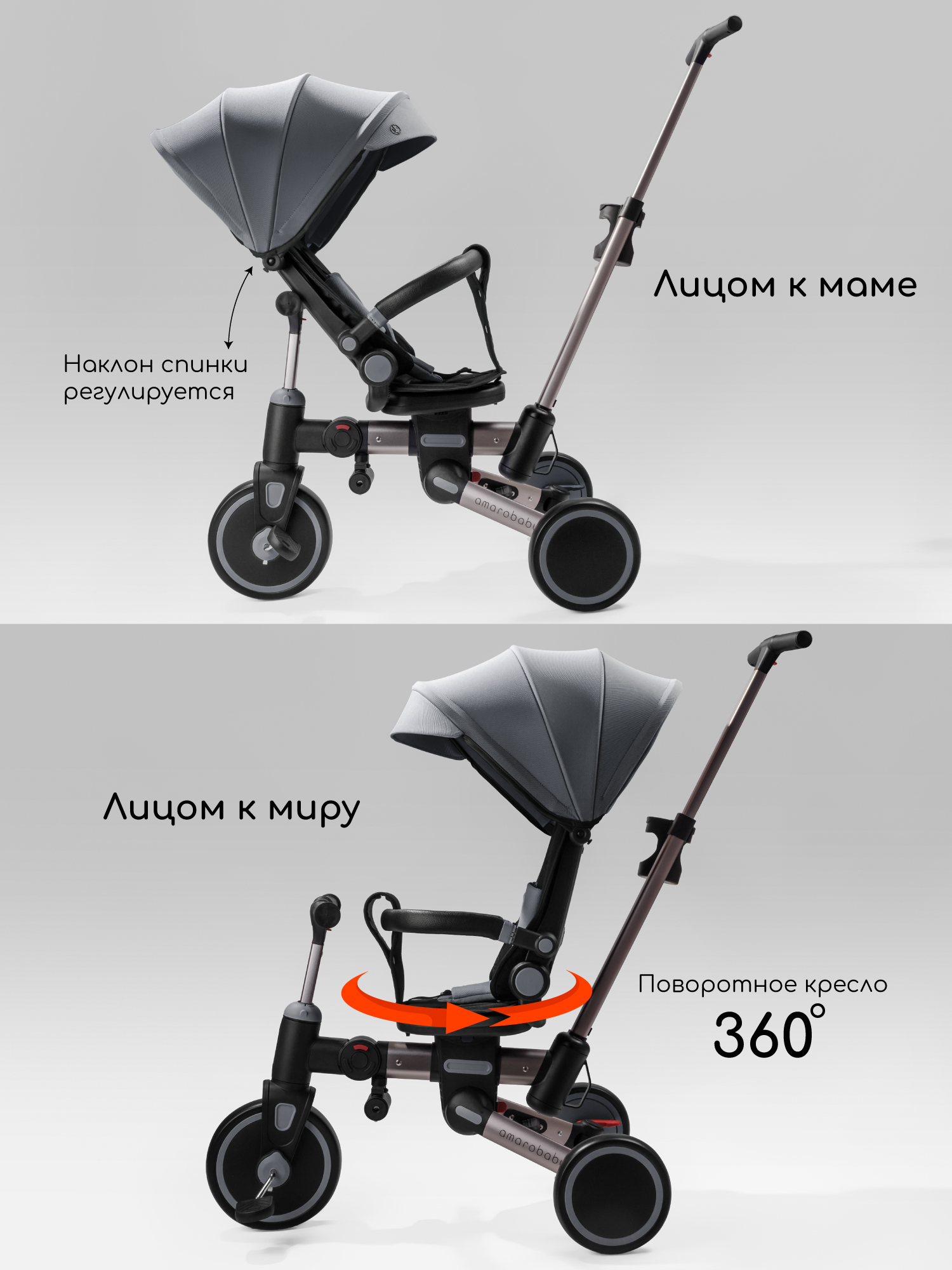 Трехколесный велосипед Amarobaby 8 дюймов - фото 3