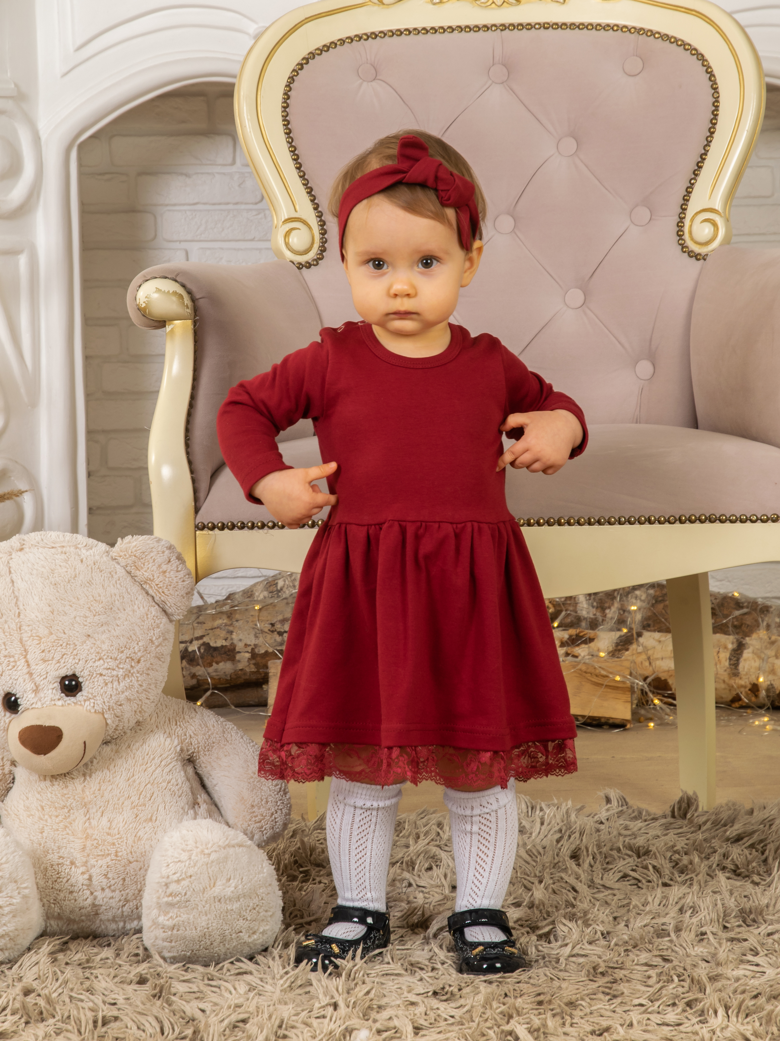 Платье КрутышОк Т-007 бордовый - фото 4