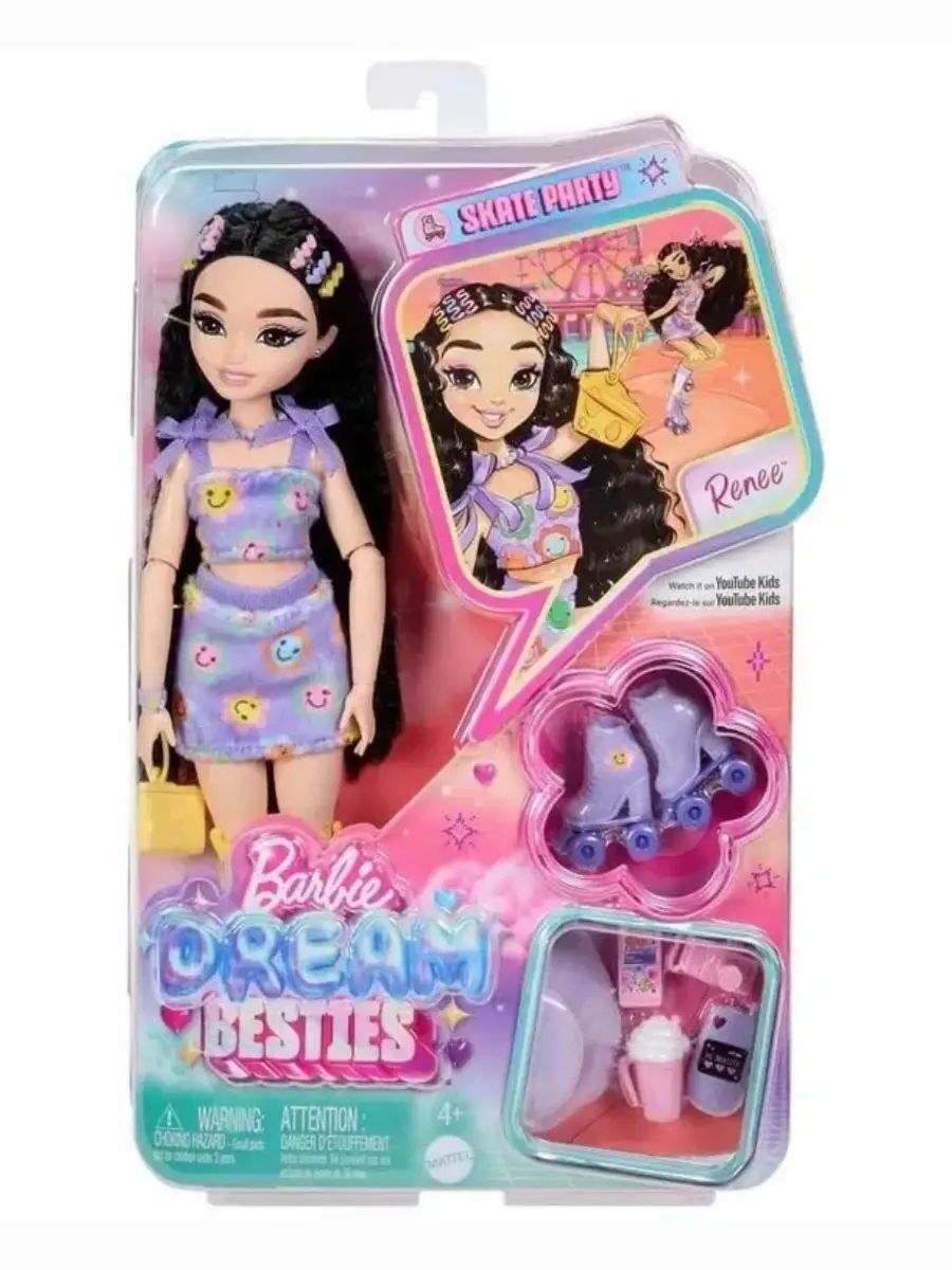 Изображение товара Кукла Barbie Dream Besties Roller Skate Renee 29 см высокая детализация