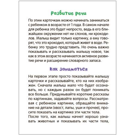 Карточки развивающие Мамы и малыши