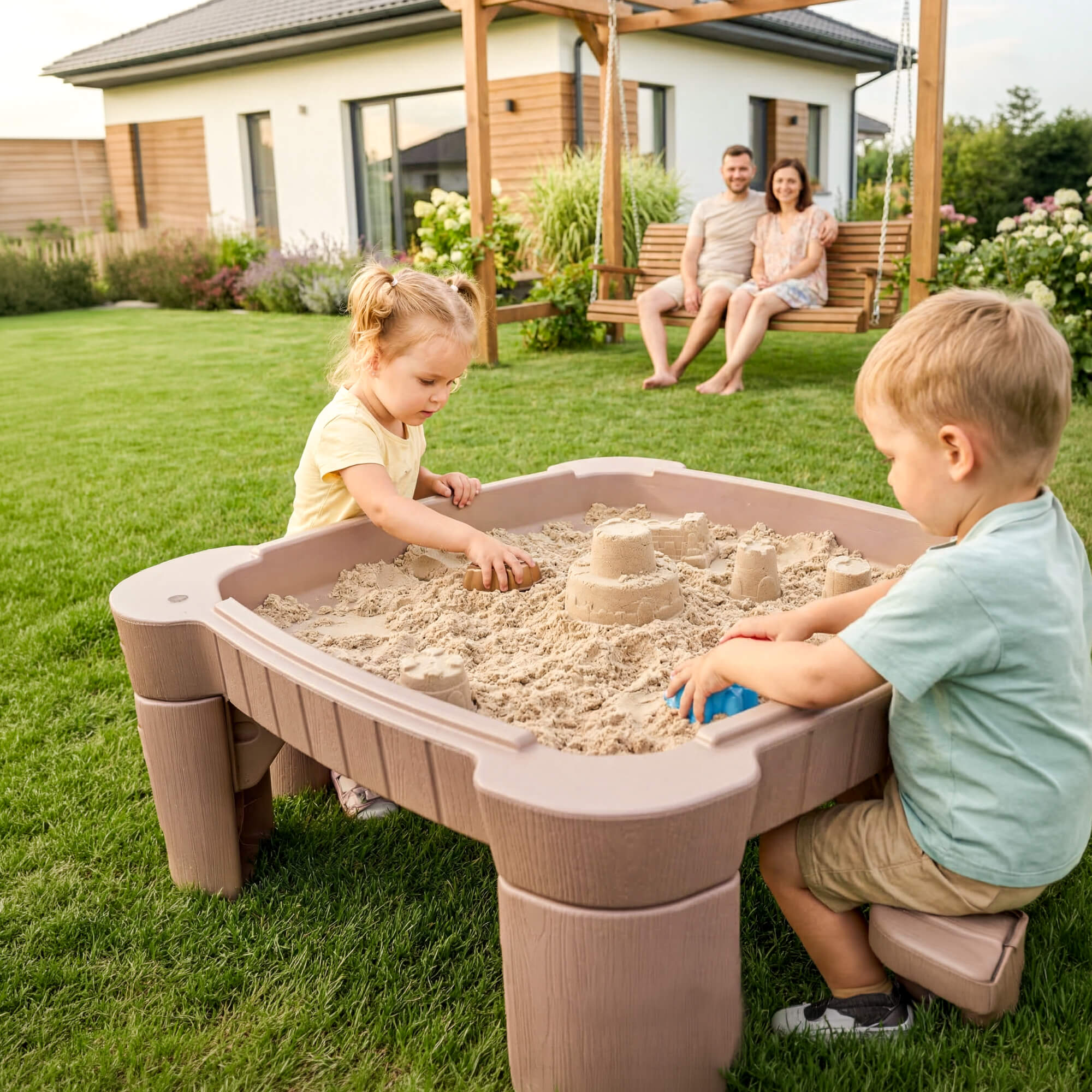 Песочница - столик детская UNIX Kids для игр с песком и водой 96х66х40,5 см - фото 18