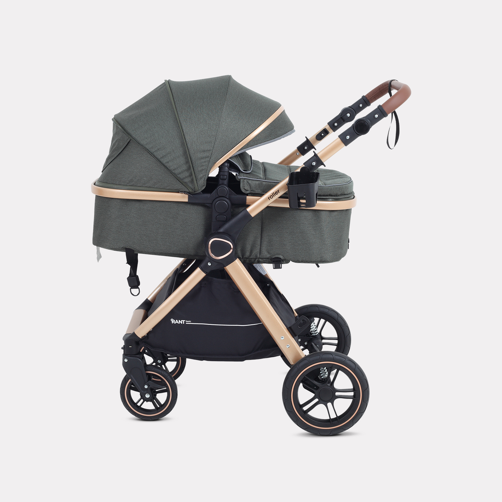 Коляска трансформер Rant Basic Roller Gold 2в1, olive зеленый - фото 4
