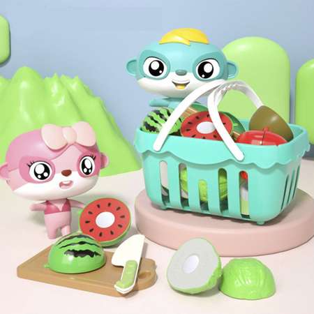 Игровой набор SHARKTOYS продукты, тележки и корзинки, прилавок, касса