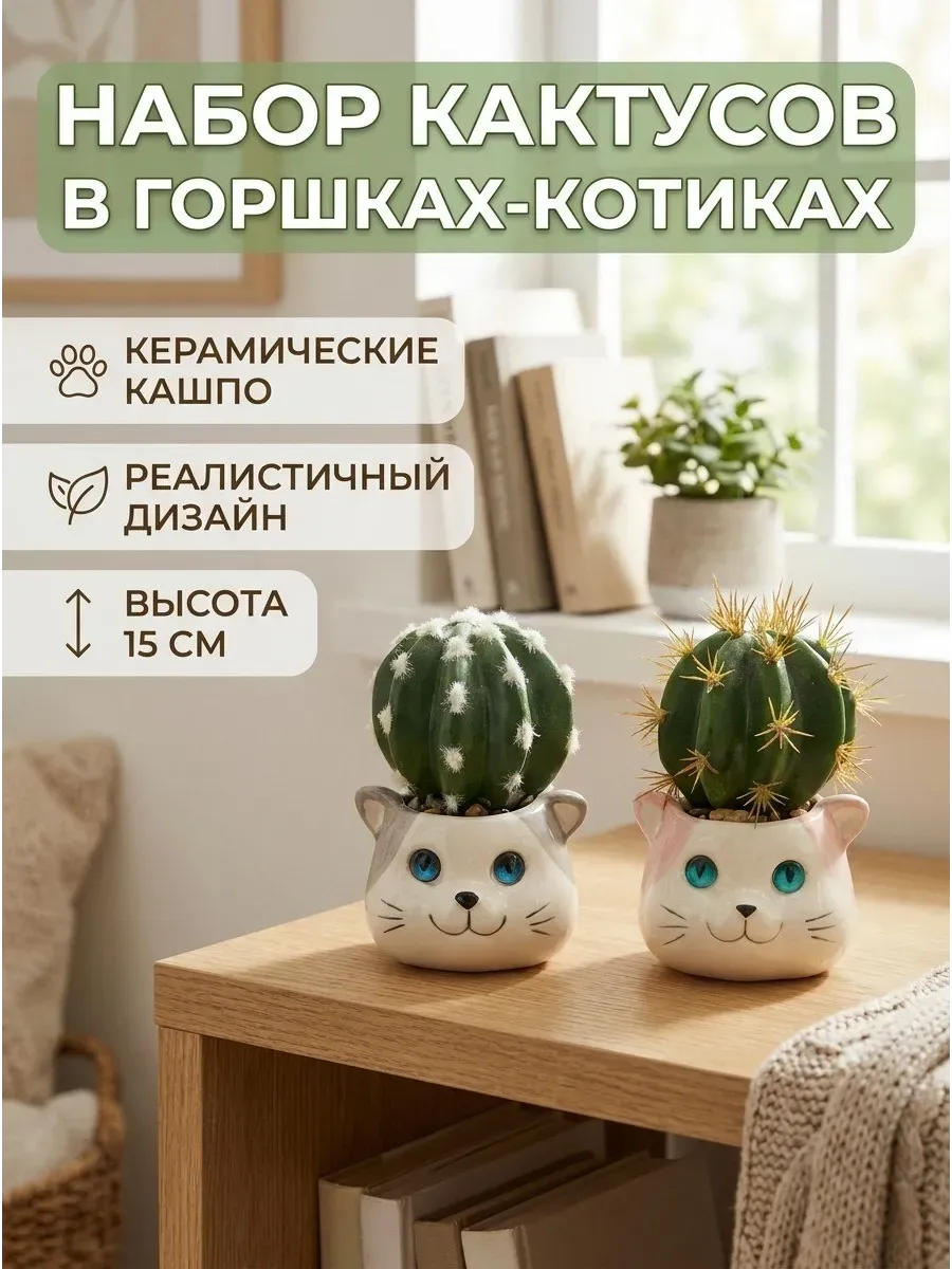 Искусственные цветы SOFANNA декор-2 кошки набор малый - фото 1