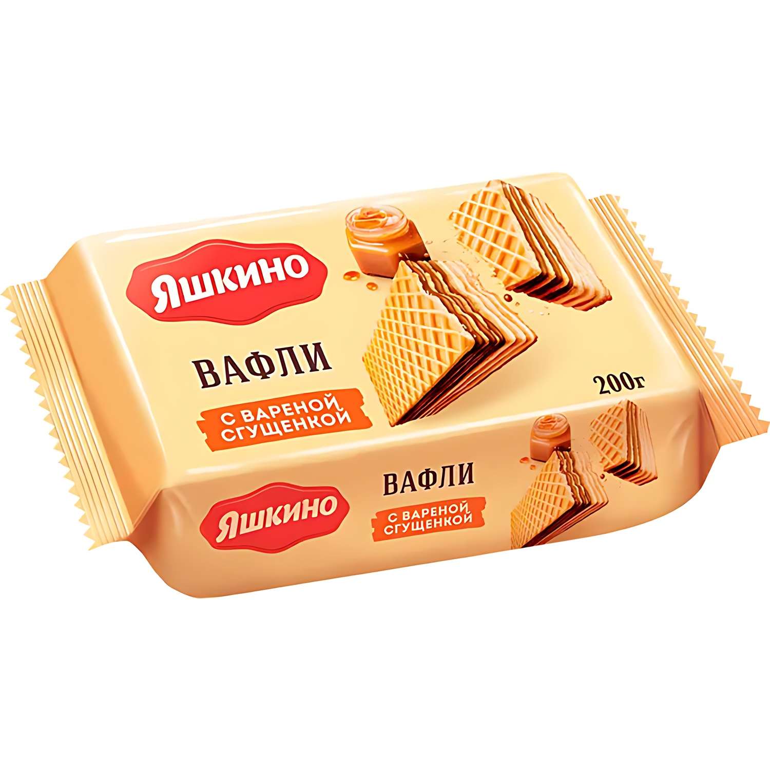 Вафли Яшкино с вареной сгущенкой 200г - фото 1