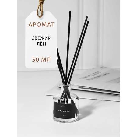 Диффузор для дома с палочками Plates and More Свежий лён 50 мл