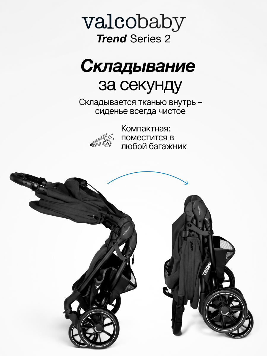 Коляска прогулочная Valco baby Trend серия 2 черный - фото 7
