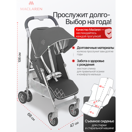 Коляска прогулочная Maclaren Techno ARC Charcoal/Silver