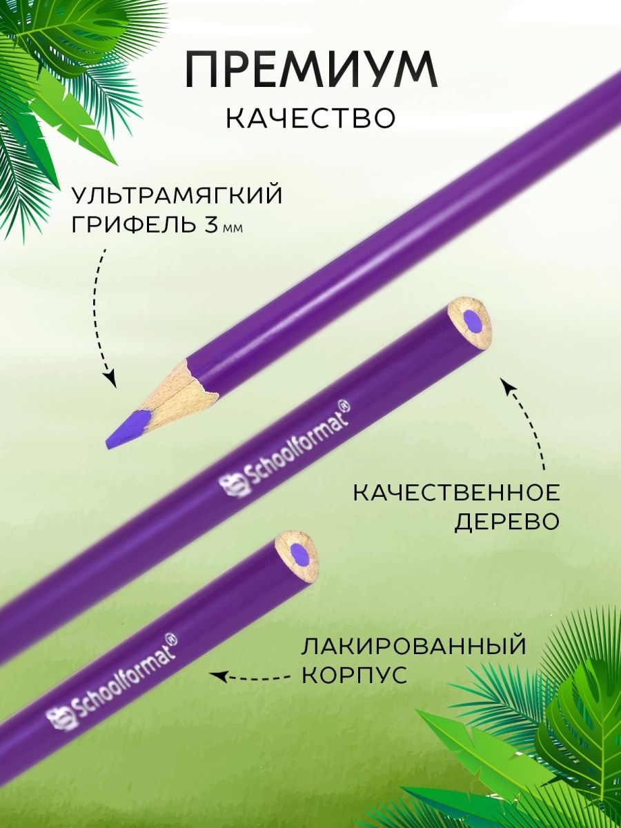 Карандаши цветные SCHOOLFORMAT 20 шт. - фото 6
