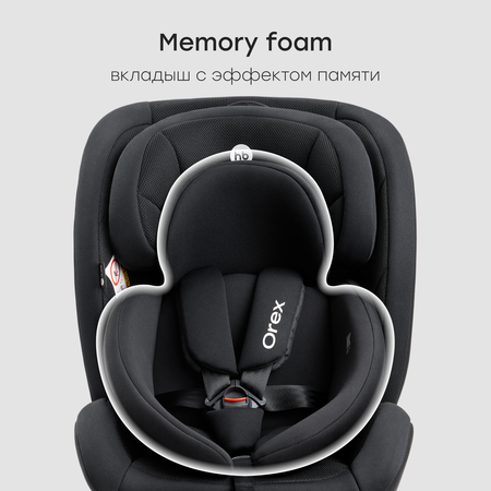 Автокресло Happy Baby Orex Isofix 0+/1/2/3 (0-36 кг) черный