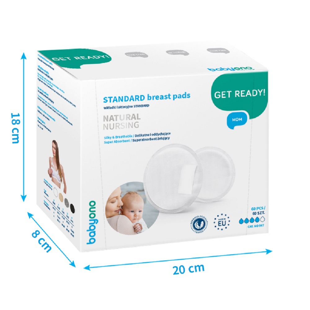 Вкладыши Babyono для груди при лактации STANDART 60 шт. в упаковке Арт.967 - фото 3