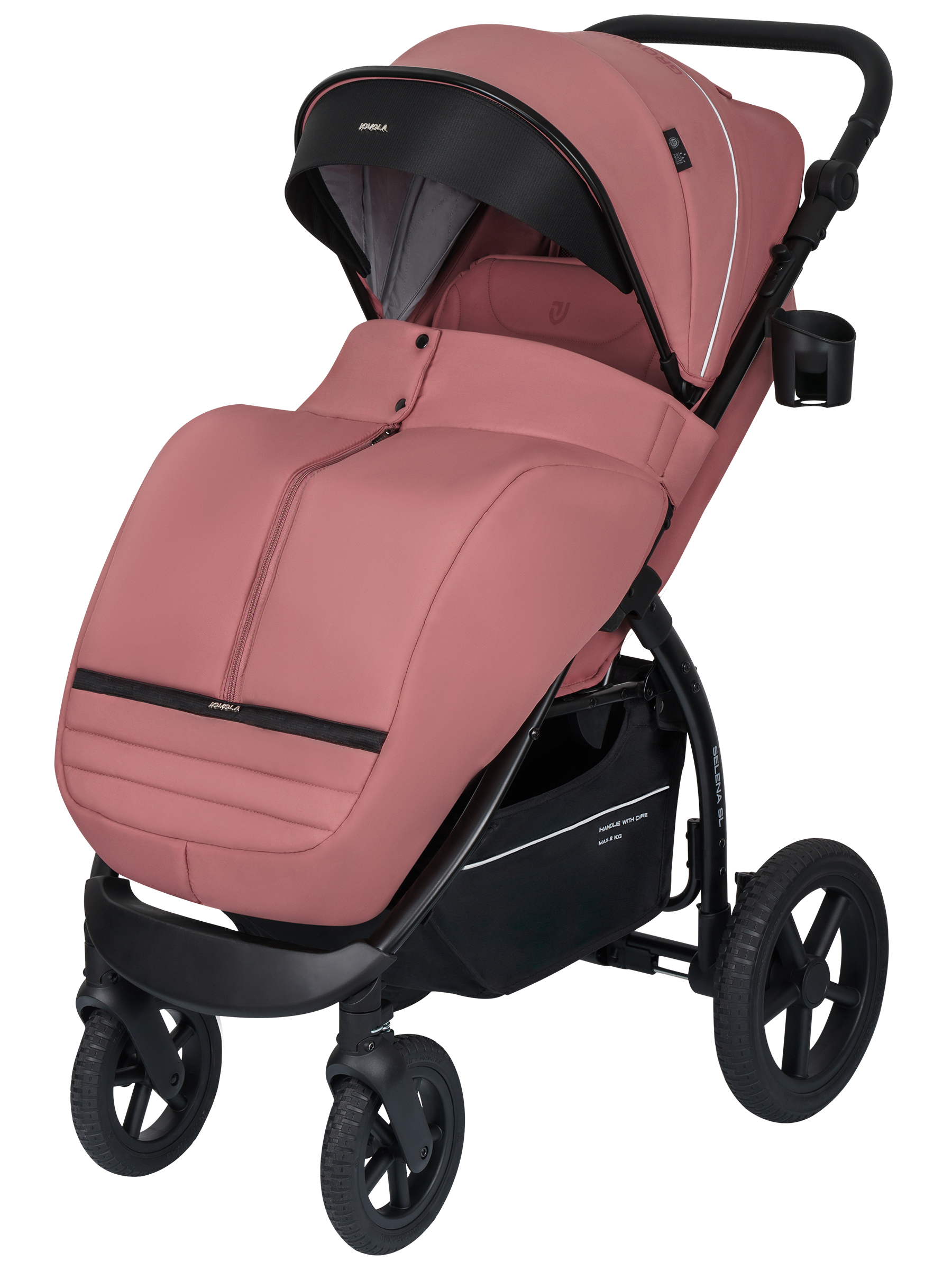 Коляска прогулочная JOVOLA Selena SL, всесезонная розовый - фото 15