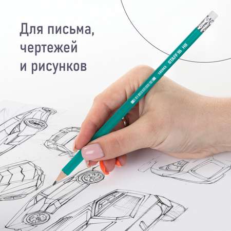 Карандаши чернографитные Staff 12 шт.