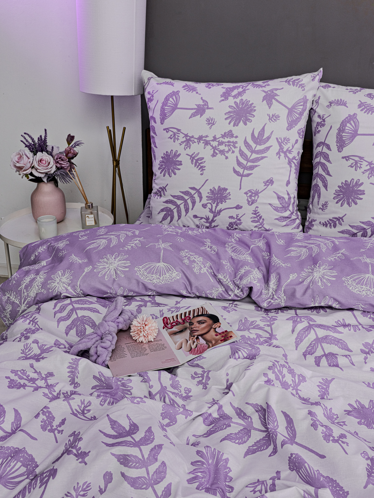 Комплект постельного белья LOVEBERRY Лаванда полутораспальный 4 предм. - фото 6