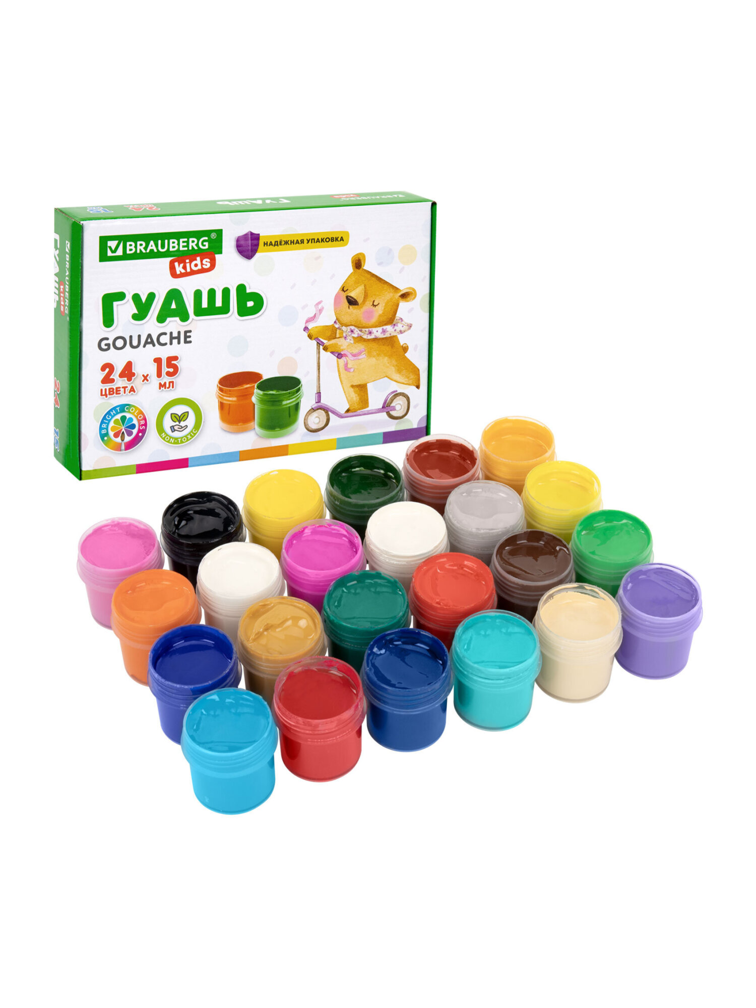 Краски гуашь Brauberg 24 цв. - фото 5