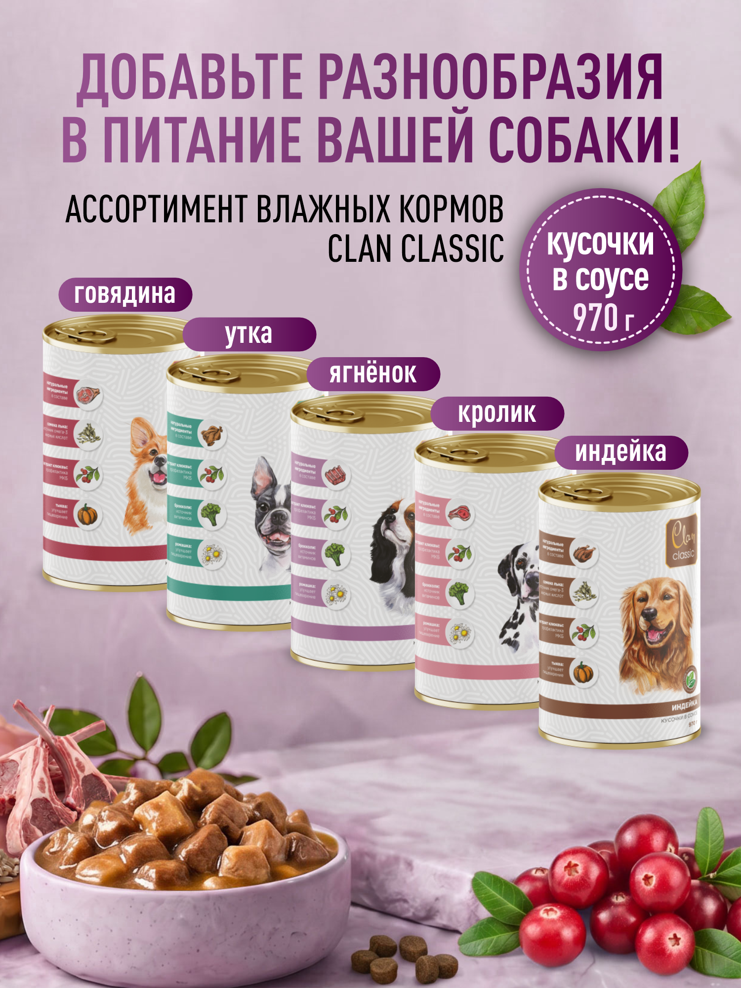 Корм для собак мелких сухой Clan Classic Hypoallergenic 23/11 гипоаллергенный ягненок и индейка 1.25кг - фото 8