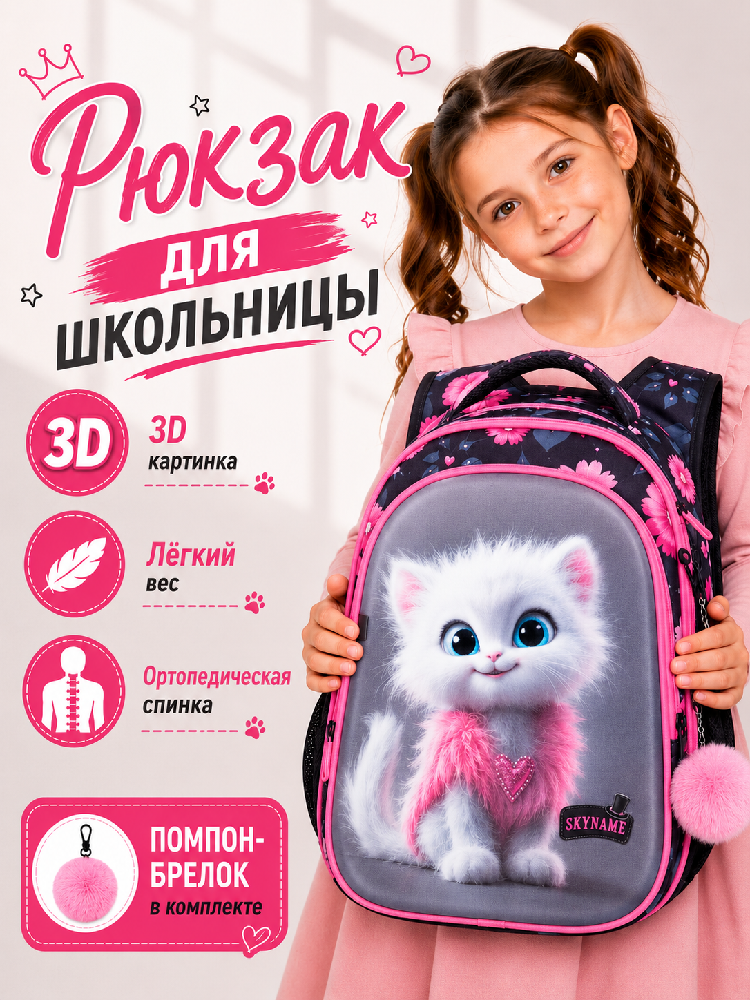 Рюкзак SkyName для девочки - фото 1