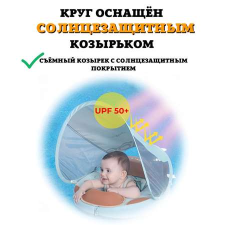 Складной круг для плавания детский Newone с трусами и навесом 3-24 месяца