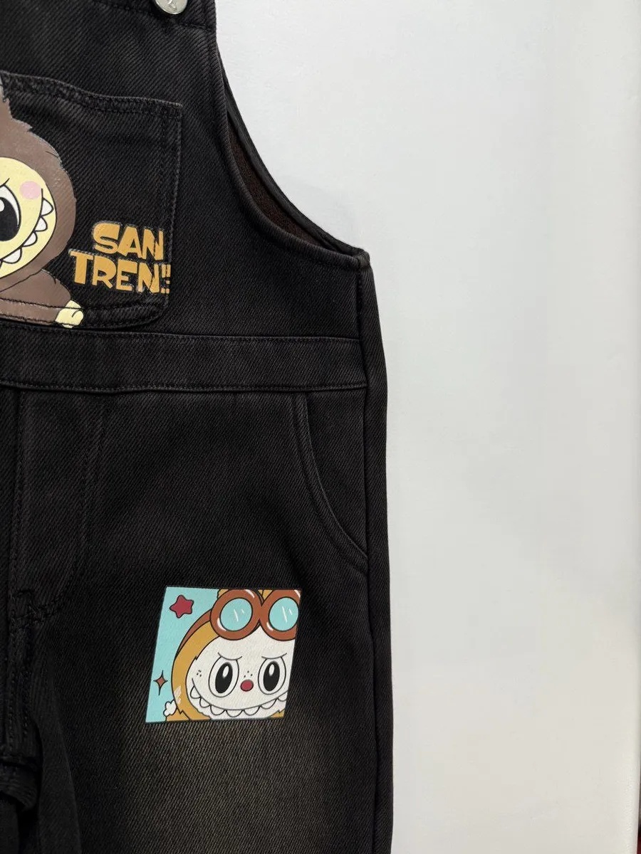 Полукомбинезон iUkoworld Полукомбинезон джинсовый детский на флисе - фото 4