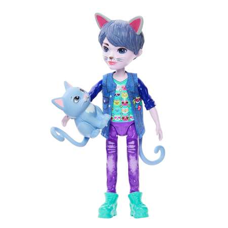 Кукла мини Enchantimals Котик Коул с питомцем