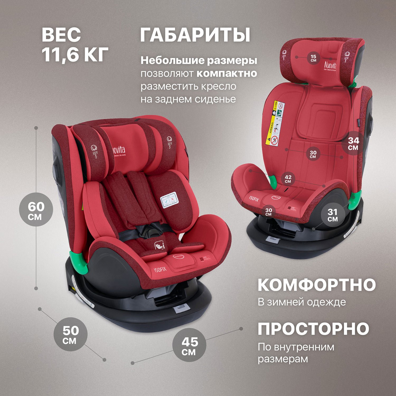 Автокресло Nuovita 0+/1/2/3 (0-36 кг) - фото 9