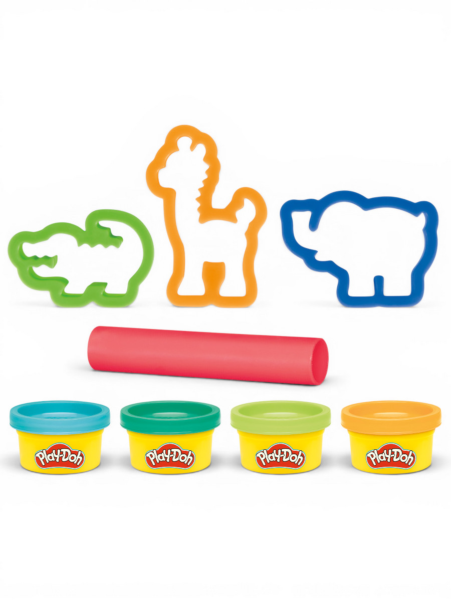 Масса для лепки Hasbro Play-Doh Мини-сафари 4 цв. - фото 1