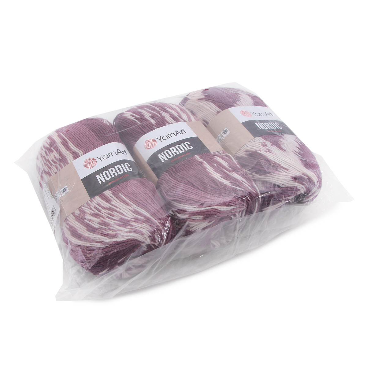 Пряжа YarnArt Nordic полушерстяная 150 г 510 м 665 меланж 3 мотка - фото 3