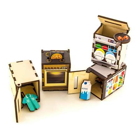 Игра логическая WOODLANDTOYS Комодик «Бытовая техника» 133102