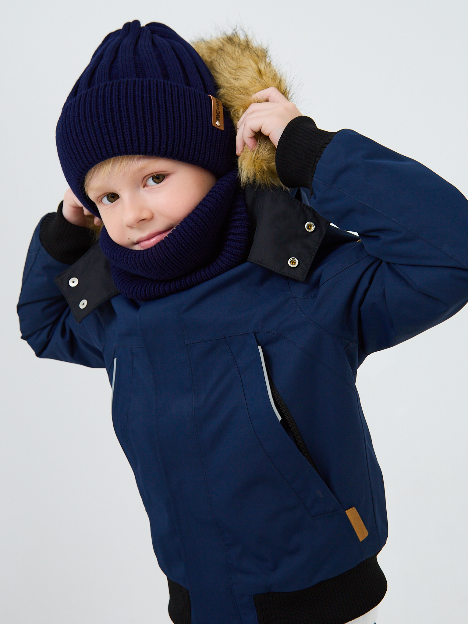 Шапка и снуд NYCkids NYC-H-54-WIDEstr-Dblue - фото 13