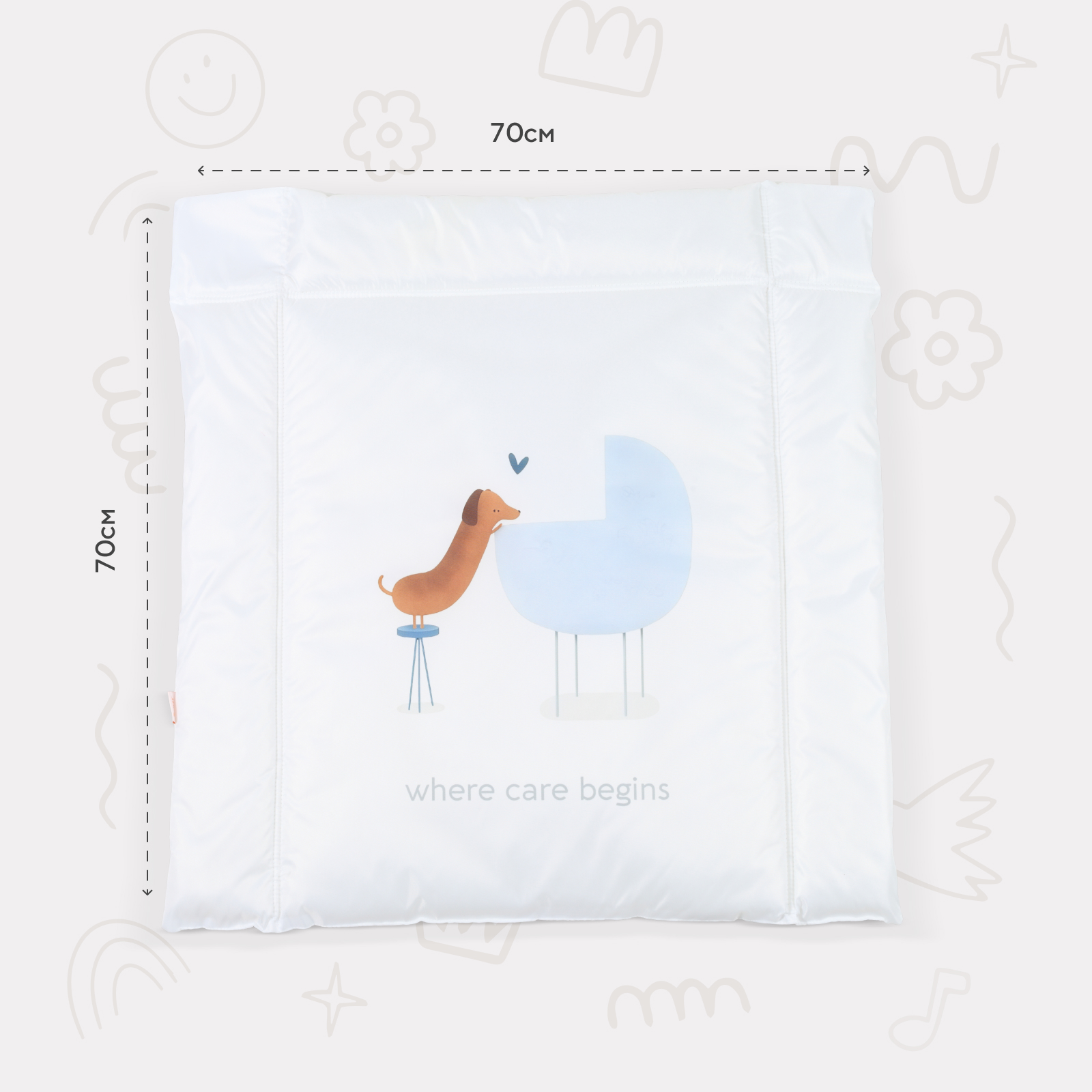 Матрас для пеленания Rant Doggy 70х70 oxford с сумкой - фото 5