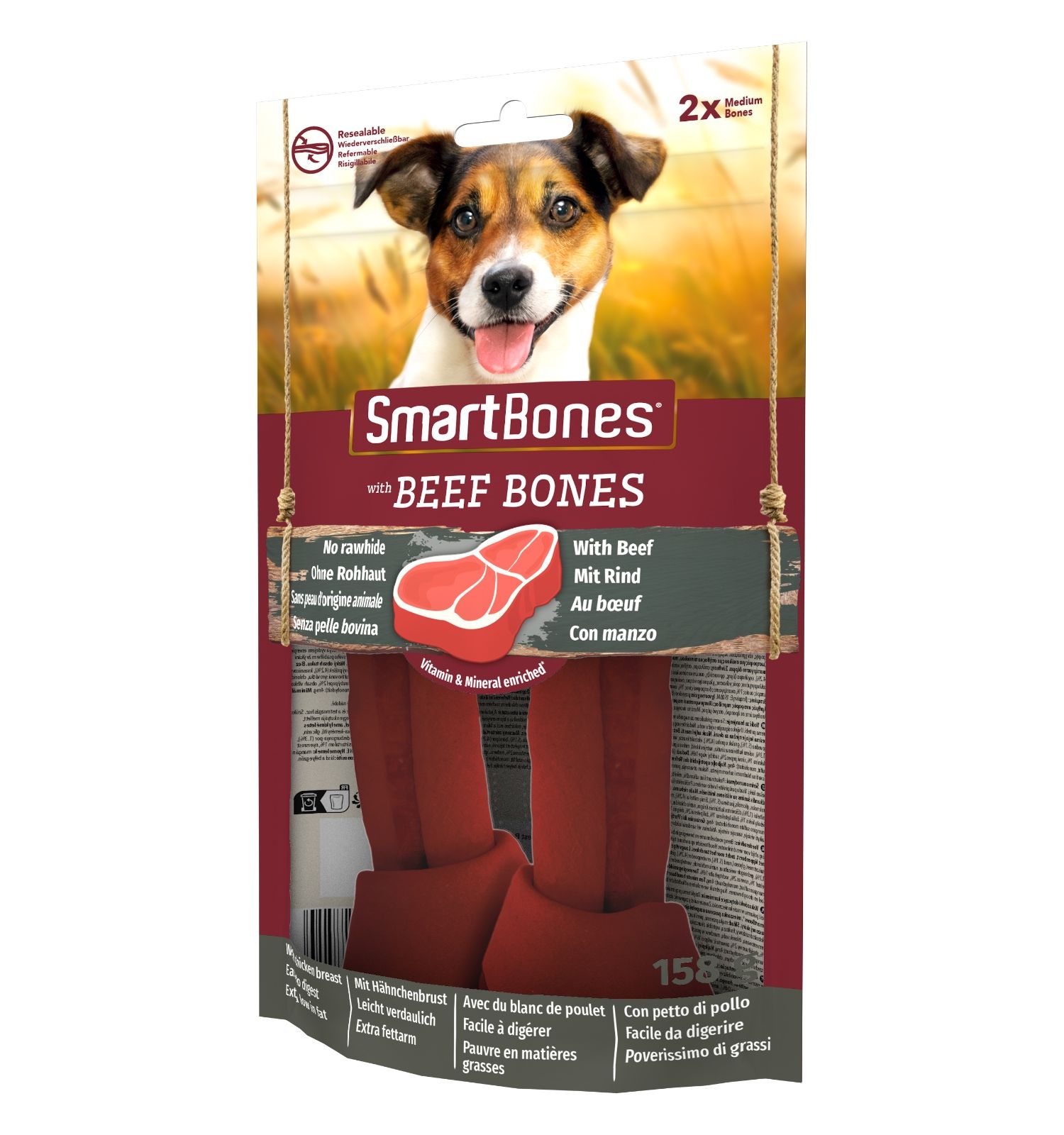 Лакомство для собак косточки Smart Bones c говядиной средние 2шт - фото 2
