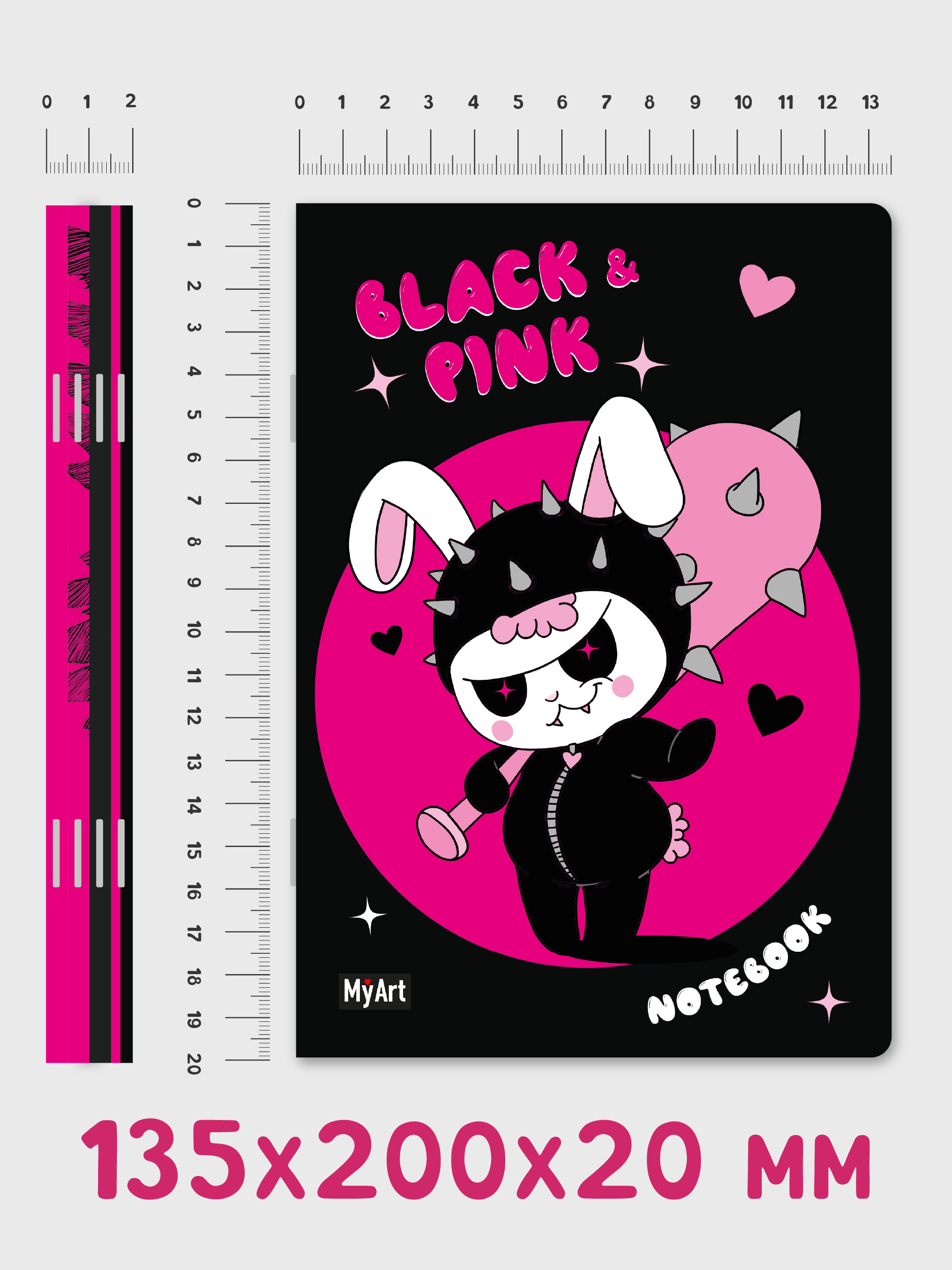Блокнот Проф-Пресс Black&Pink 4 шт. в линию А5 40 лист. - фото 5