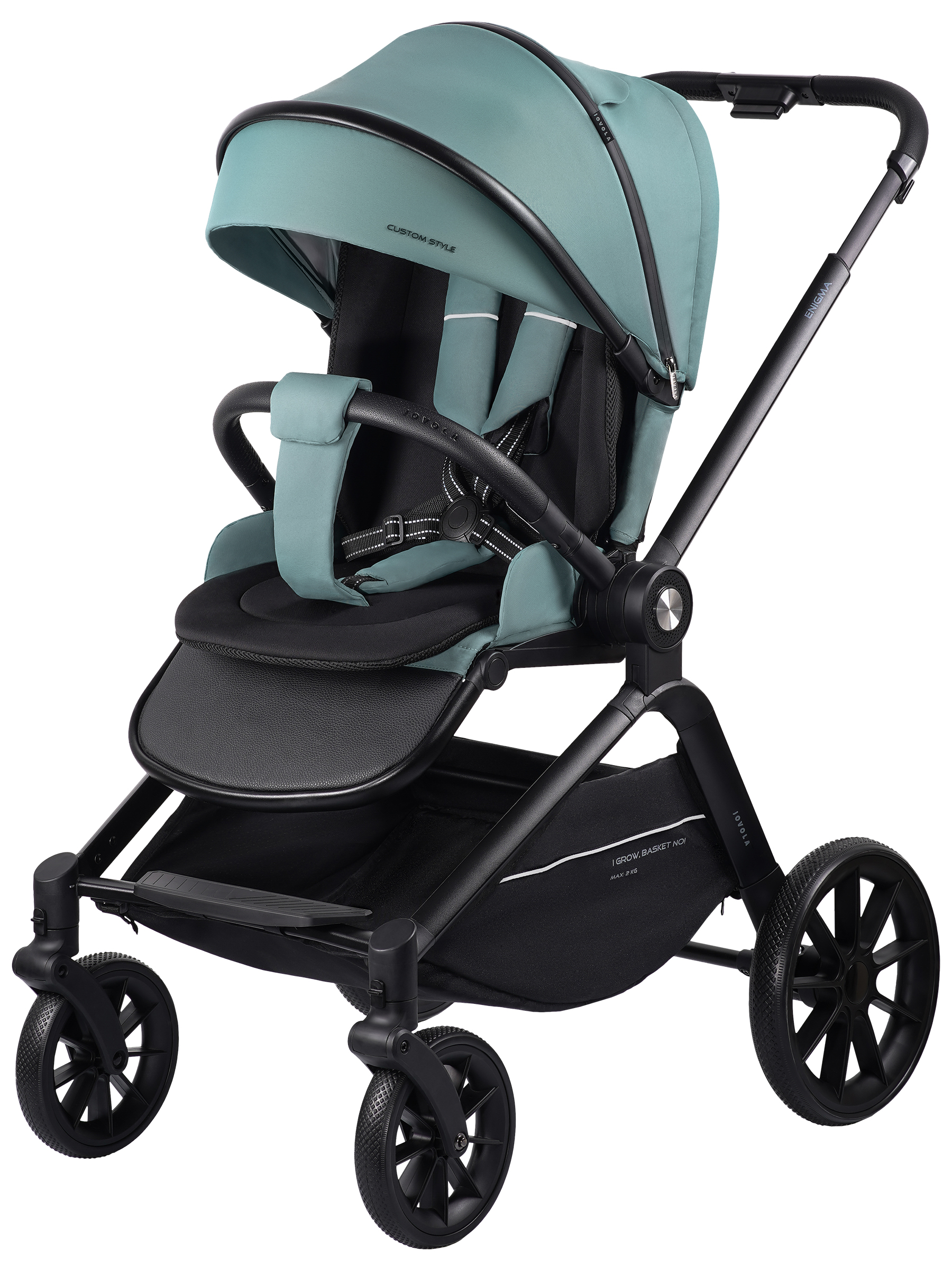 Коляска прогулочная JOVOLA Enigma всесезонная зеленый - фото 11