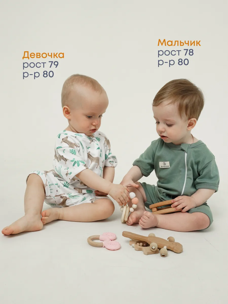 Песочник 3 шт Супер Пупс нбр/3пр/псчн/молн/ЗебралисточкиСветлыйхакиСлоны - фото 21