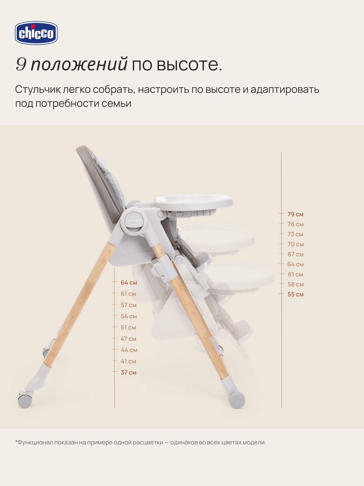 Стульчик для кормления Chicco Polly Armonia серый - фото 15